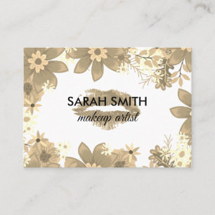 Elegant Gold Floral & Kiss Appointment Card