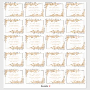 Elegant Gold Floral Leaf Address Labels