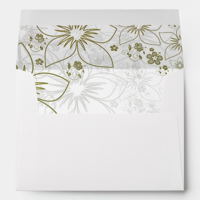Elegant Gold Floral Lined Envelope (Back (Bottom))