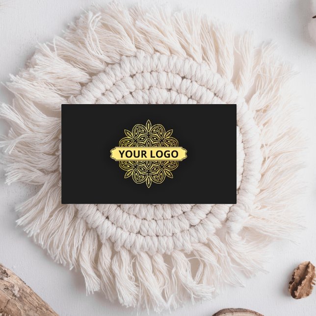 Elegant Gold Floral Logo Business Card (Creator Uploaded)