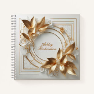 Elegant Gold Floral Notebook