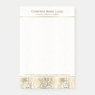 Elegant Gold Floral Paisley PatternLace Post-it Notes