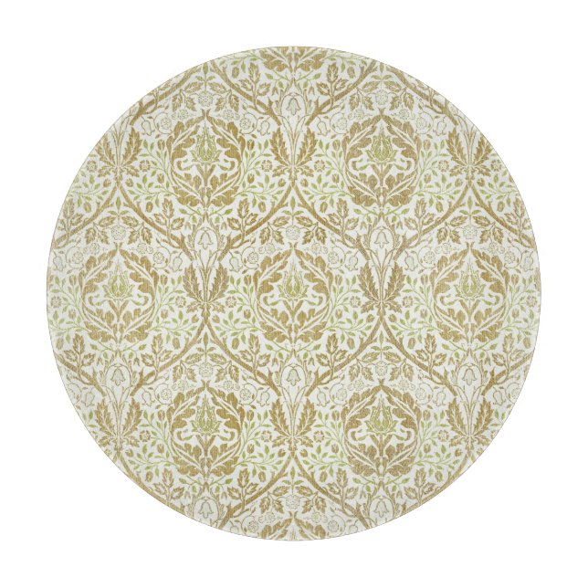 Elegant Gold Floral Pattern Cutting Board (Front)