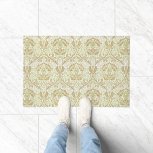 Elegant Gold Floral Pattern Doormat