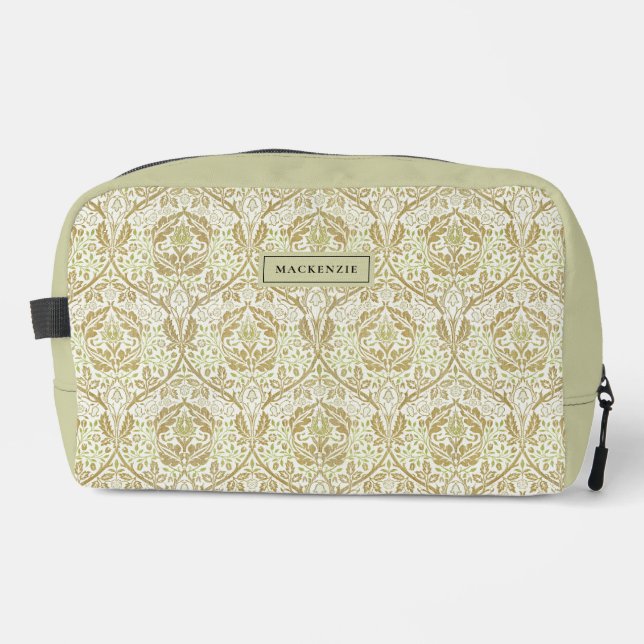 Elegant Gold Floral Pattern Toiletry Bag (Front)