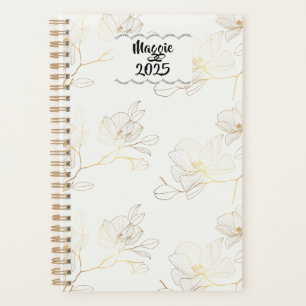Elegant Gold Floral Personalised Weekly/Monthly Planner