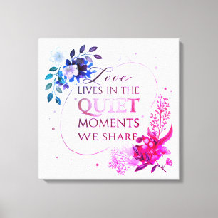 Elegant Gold Floral Quote Art Canvas Print