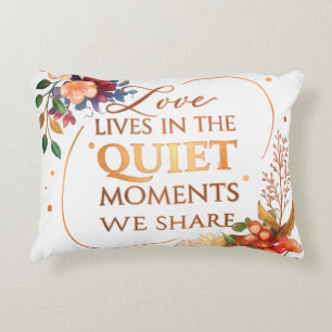 Elegant Gold Floral Quote Art Decorative Cushion