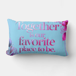 Elegant Gold Floral Typography Lumbar Cushion