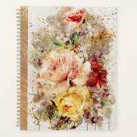 Elegant Gold Floral Watercolor Rustic Wedding