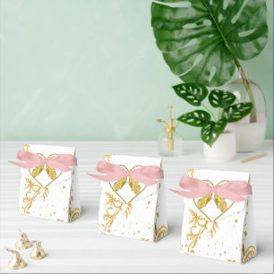 Elegant Gold Floral Wedding Favour Box witFavor Bo