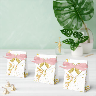 Elegant Gold Floral Wedding Favour Box witFavor Bo