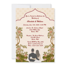 Elegant Gold Floral Wedding Invitation