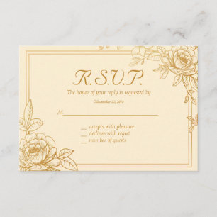 Elegant Gold Floral Wedding Response Cards