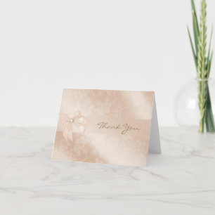 Elegant gold floral Wedding Thank You Card