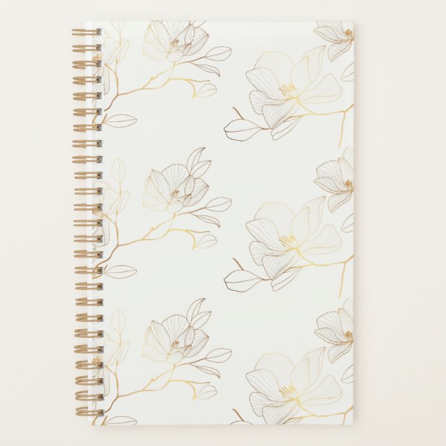 Elegant Gold Floral Weekly/Monthly  Planner (Front)