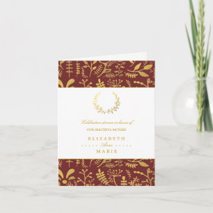 Elegant Gold Floral Wreath Mother's Day Dinner Invitation