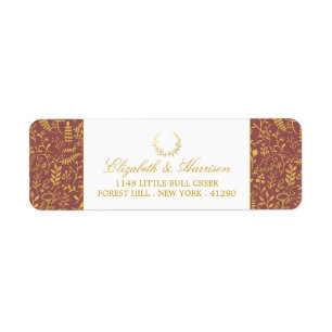 Elegant Gold Floral Wreath Wedding