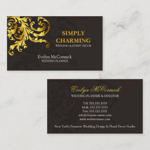 Elegant Gold Flourish Business Card