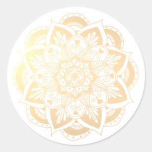 Elegant Gold Flower Mandala Sticker