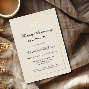Elegant Gold Foil 50th Wedding Anniversary
