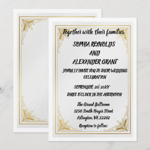 Elegant Gold Foil Acrylic Wedding Invitation
