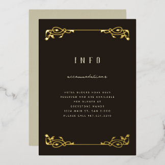 Elegant Gold Foil Art Nouveau Foil Invitation