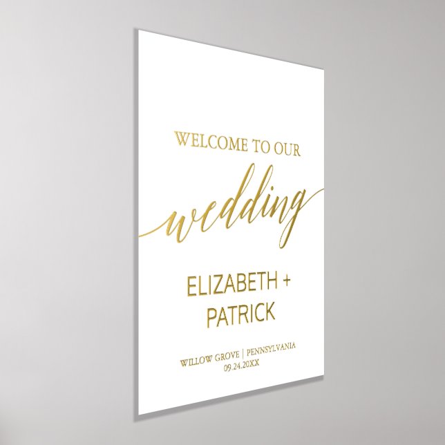Elegant Gold Foil Calligraphy Wedding Welcome Prints (Laydown)