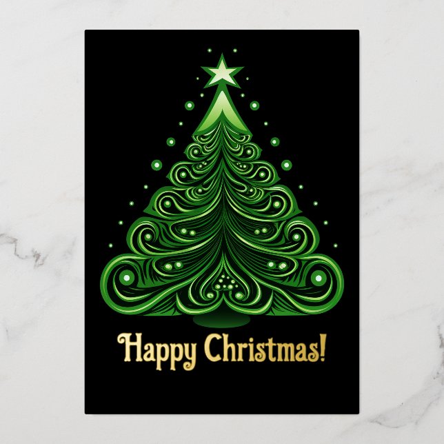 Elegant Gold Foil Christmas Card (Front)