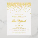 Elegant Gold Foil Confetti Dots Bar Mitzvah<br><div class="desc">Invite guests with this customisable gold foil Bar Mitzvah invitation. It features gold foil confetti dots and an elegant script. Personalise this real gold foil Bar Mitzvah invitation by adding names, date, time and other event details. This modern gold foil Bar Mitzvah invitation is available in other background colours and...</div>