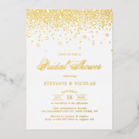 Elegant Gold Foil Confetti Dots Bridal Shower