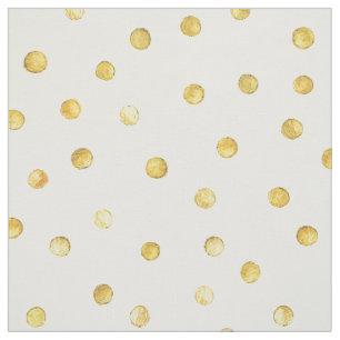 Elegant Gold Foil Confetti Dots Fabric