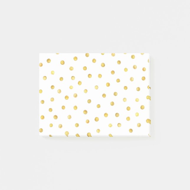 Elegant Gold Foil Confetti Dots Post-it Notes (Front)