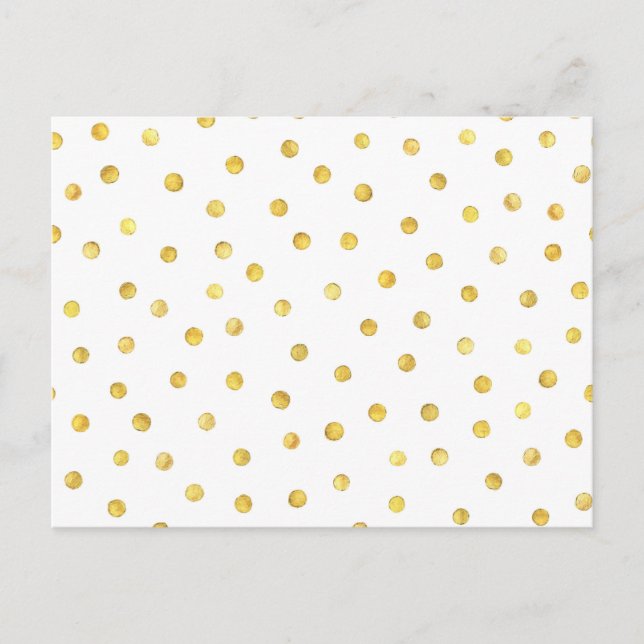 Elegant Gold Foil Confetti Dots Postcard (Front)