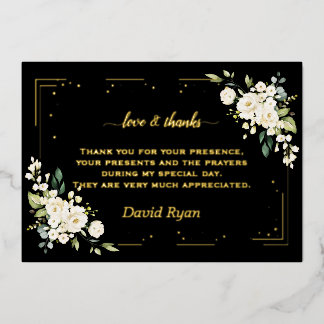 Elegant GOLD FOIL Confirmation Thank You Card