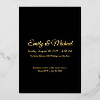 Elegant Gold Foil Custom Wedding Invitation