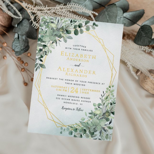 Elegant Gold Foil Eucalyptus Greenery Wedding (Creator Uploaded)