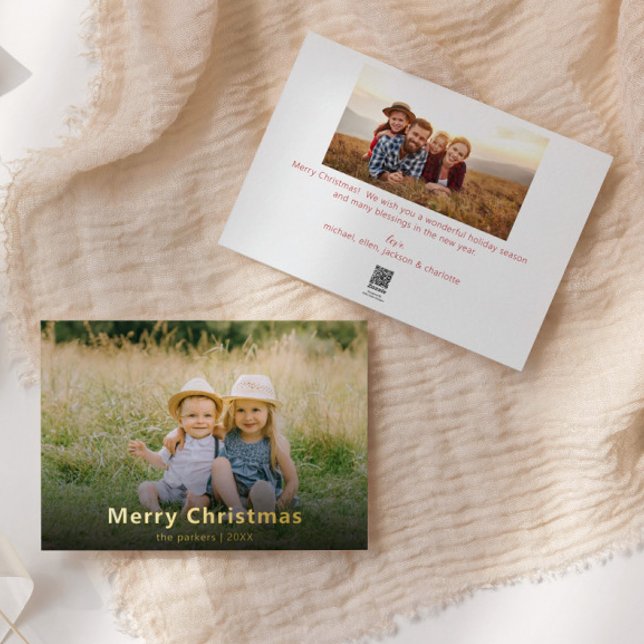 Elegant Gold Foil Family Photo | Christmas (Creator Uploaded)