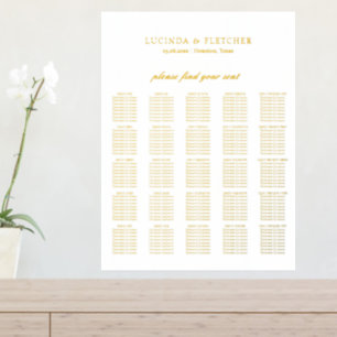 Elegant Gold Foil Formal Wedding Seating Chart
