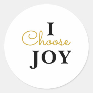 Elegant Gold Foil "I Choose Joy" Sticker 