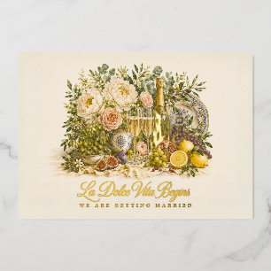 Elegant Gold Foil La Dolce Vita Italian Wedding