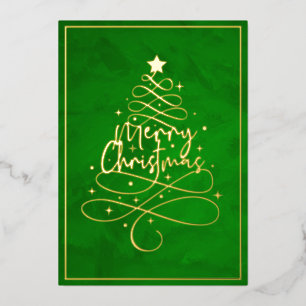 Elegant Gold Foil Merry Christmas