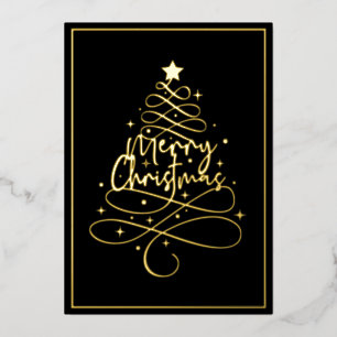 Elegant Gold Foil Merry Christmas