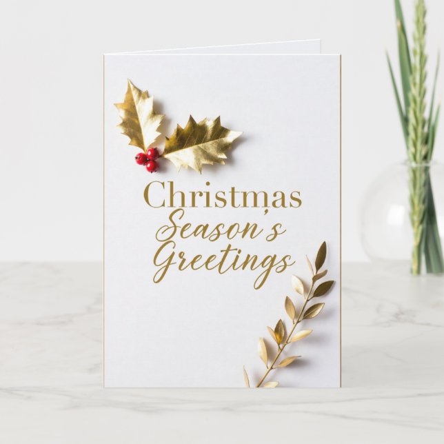 Elegant Gold Foil Merry Christmas Card (Front)