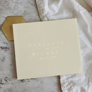 Elegant Gold Foil Monogram Amalfi Coast Wedding Guest Book