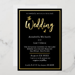 Elegant Gold Foil on Black Wedding