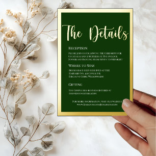 Elegant Gold Foil on Green Details Card