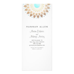 Elegant Gold Foil Ornate Leaf Mandala Wood LOOK Rack Card