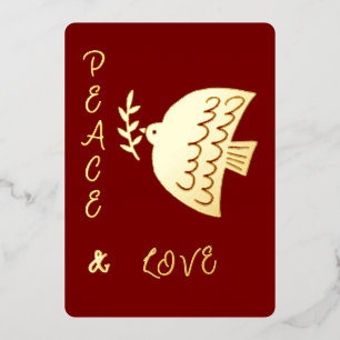 Elegant Gold Foil Peace Dove Corporate Christmas 