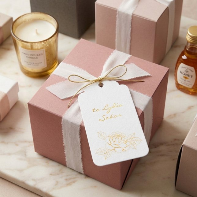 Elegant Gold Foil Personolized Gift Tag (Creator Uploaded)